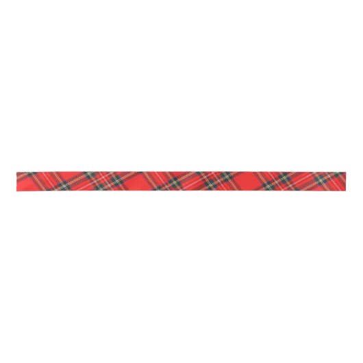 Christmas Plaid Pattern Satin Ribbon Satijnen Lint (Voorkant)