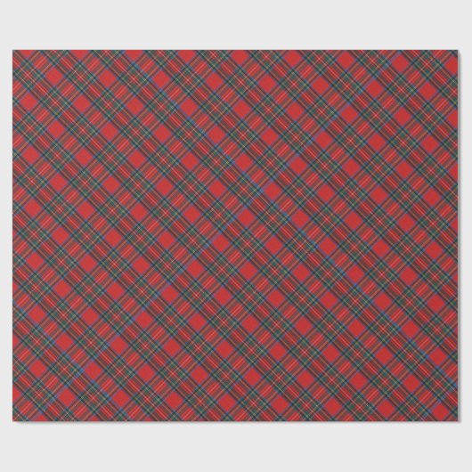 Christmas Plaid Pattern Wrapping Paper Cadeaupapier (Vlak)