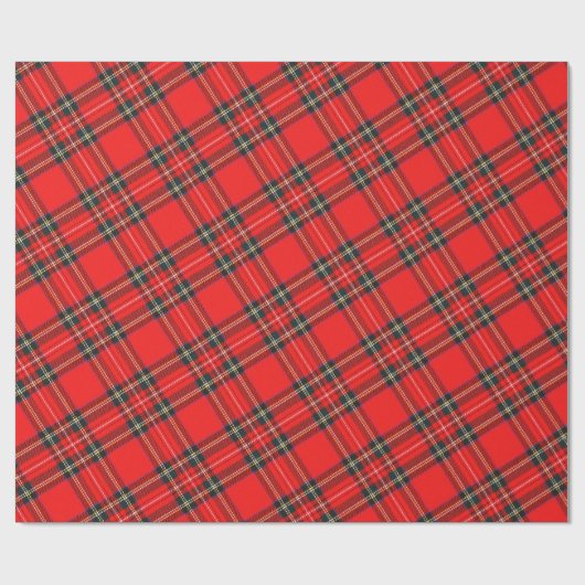 Christmas Plaid Pattern Wrapping Paper Cadeaupapier (Vlak)