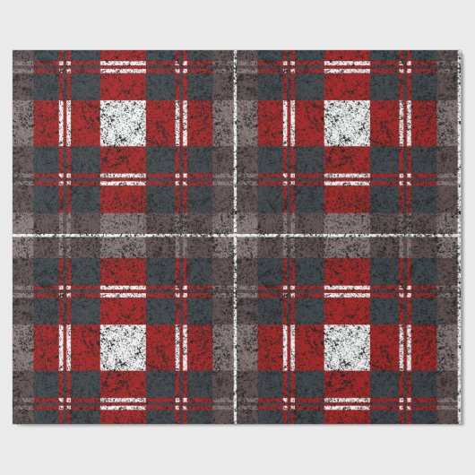 Christmas Plaid Pattern Wrapping Paper Cadeaupapier (Vlak)