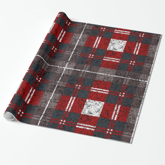Christmas Plaid Pattern Wrapping Paper Cadeaupapier (Uitgerold)