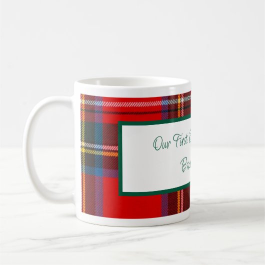 Christmas Plaid PERSONALISEREN Koffiemok (Links)