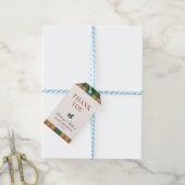 Christmas Plaid Preppy Bear Baby Shower Cadeaulabel (Met Touw)