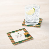 Christmas Plaid Preppy Bear Baby Shower  Kartonnen Onderzetters (Insitu)