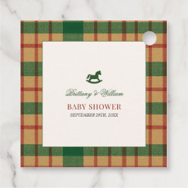 Christmas Plaid Preppy Beer Baby shower Bedankjes Labels