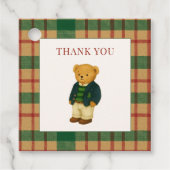 Christmas Plaid Preppy Beer Baby shower Bedankjes Labels (Voorkant)