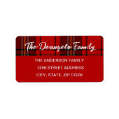 Christmas Plaid Red Green Etiket (Voorkant)