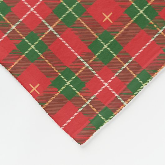 Christmas Plaid Red Green Fleece Deken (Hoek)