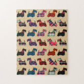 Christmas Plaid Scottish Terrier Dogs Legpuzzel (Verticaal)