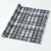 Christmas Plaid Snowflake & Tree Cadeaupapier (Uitgerold)