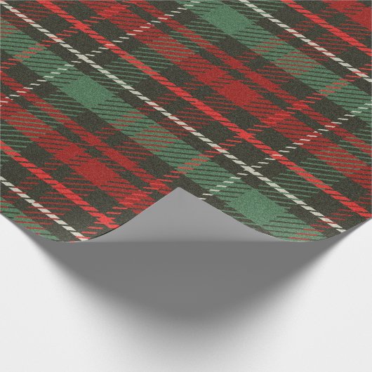 Christmas Plaid Tartan Pattern Cadeaupapier (Hoek)