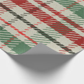 Christmas Plaid Tartan Pattern Cadeaupapier (Hoek)