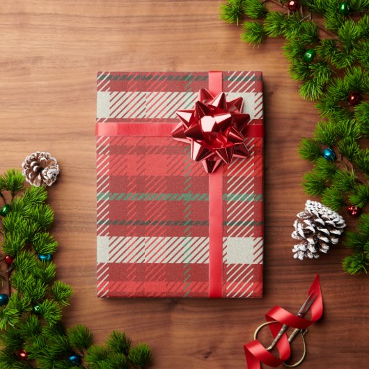 Christmas Plaid Tartan Pattern Cadeaupapier (Feestdagen Geschenken)