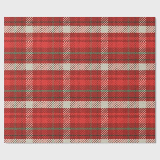 Christmas Plaid Tartan Pattern Cadeaupapier (Vlak)