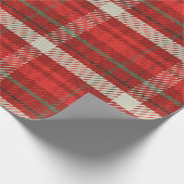 Christmas Plaid Tartan Pattern Cadeaupapier (Hoek)