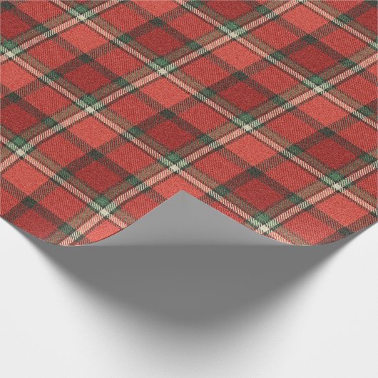 Christmas Plaid Tartan Pattern Cadeaupapier (Hoek)