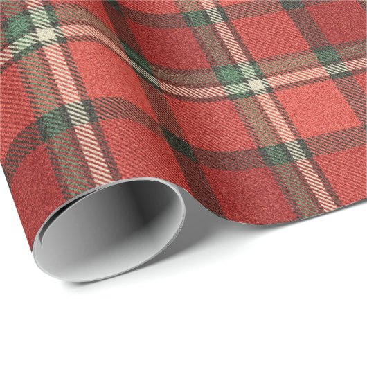 Christmas Plaid Tartan Pattern Cadeaupapier (Rol Hoek)
