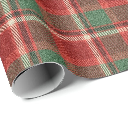 Christmas Plaid Tartan Pattern Cadeaupapier (Rol Hoek)