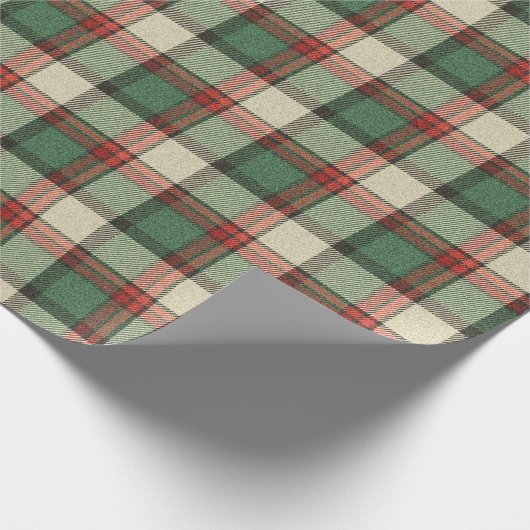 Christmas Plaid Tartan Pattern Cadeaupapier (Hoek)