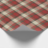 Christmas Plaid Tartan Pattern Cadeaupapier (Hoek)