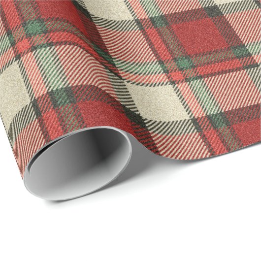 Christmas Plaid Tartan Pattern Cadeaupapier (Rol Hoek)