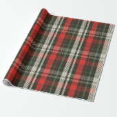 Christmas Plaid Tartan Pattern Cadeaupapier (Uitgerold)