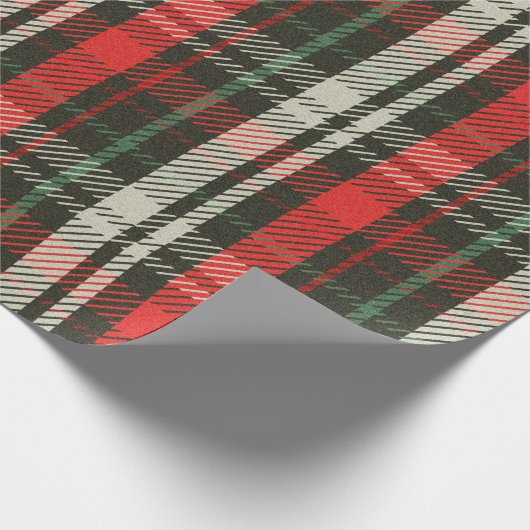Christmas Plaid Tartan Pattern Cadeaupapier (Hoek)