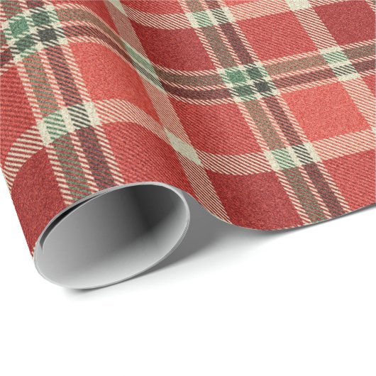 Christmas Plaid Tartan Pattern Cadeaupapier (Rol Hoek)