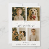 Christmas Plaid Trendy Bow Foto Vakantie Flat Kaar Kaart (Achterkant)