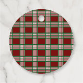 Christmas Plaid Vakantie Cadeau Labels (Achterkant)
