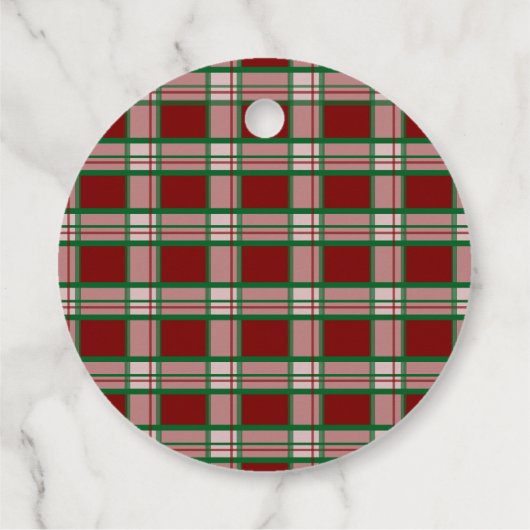 Christmas Plaid Vakantie Cadeau Labels (Achterkant)