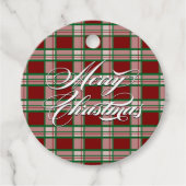 Christmas Plaid Vakantie Cadeau Labels (Voorkant)