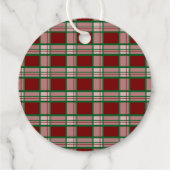 Christmas Plaid Vakantie Folie Gift Labels (Achterkant)