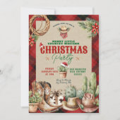 Christmas Plaid Western kerstfeest Kaart (Voorkant)