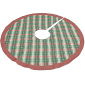 Christmas Plaid White with Green and Red Kerstboom Rok (Gekanteld)