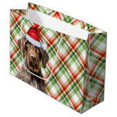 Christmas Plaid Wirehaired Pointer Dog Lover Groot Cadeauzakje (Voorkant Gekanteld)