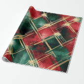 Christmas Plaid wrapping paper Cadeaupapier (Uitgerold)