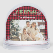 Christmas Plaids Family Gift Custom Photo Sneeuwbol (Voorkant)
