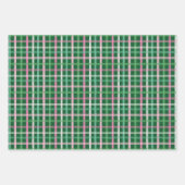 Christmas Plaids - Green & Pink White Inpakpapier Vel (Voorkant 2)