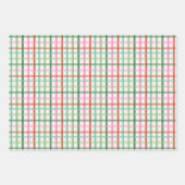 Christmas Plaids - Green & Pink White Inpakpapier Vel (Voorkant)