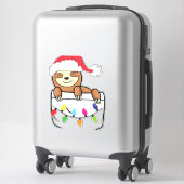 Christmas Pocket Sloth Wenskaart Sticker (Koffer)