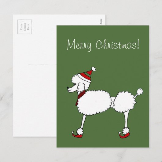 Christmas poedelhond briefkaart (Voorkant / Achterkant)