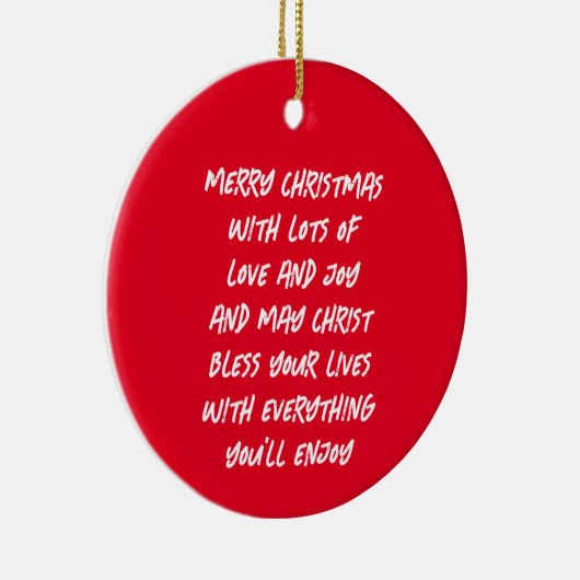 CHRISTMAS POEM KERAMISCH ORNAMENT (Rechts)