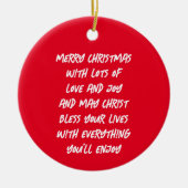 CHRISTMAS POEM KERAMISCH ORNAMENT (Voorkant)