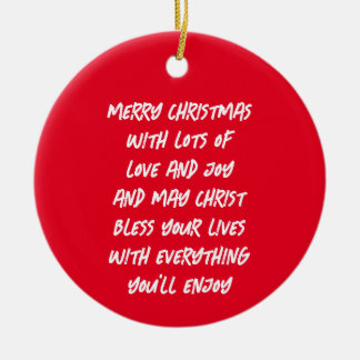 CHRISTMAS POEM KERAMISCH ORNAMENT