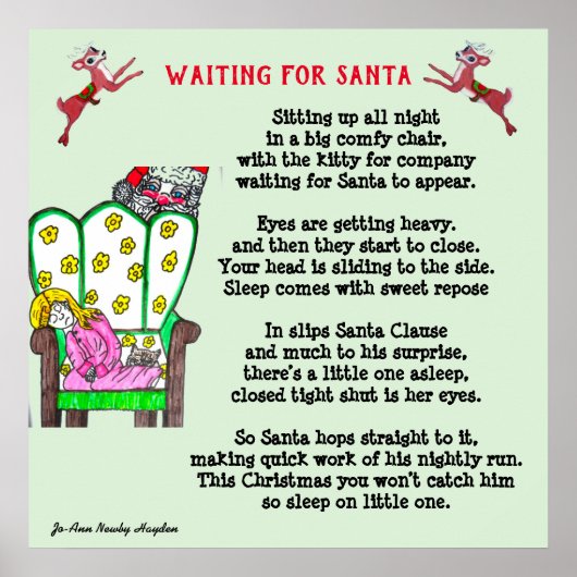 CHRISTMAS POEM WACHT OP SANTA-poster Poster (Voorkant)