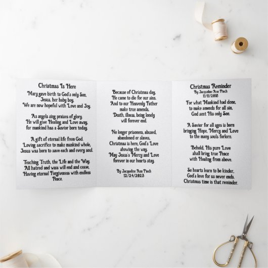 Christmas Poetry Trifold Pamphlet  Drieluik Programma (Binnen)