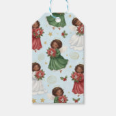 Christmas Poinsettia Angels  Cadeaulabel (Voorkant)