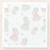 Christmas Poinsettia Angels Glazen Onderzetter (Achterkant)