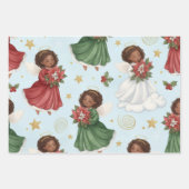 Christmas Poinsettia Angels  Wrapping Paper Sheets (Voorkant 3)